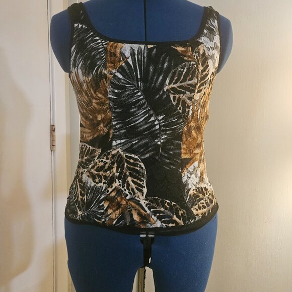 J.T.B. Petite Black, White and Tan Sleeveless Tank Sz PS - Picture 2 of 7